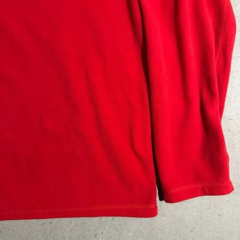 The North Face Quarter Zip Fleece Jacket Mens Large Red Hiking Outdoors